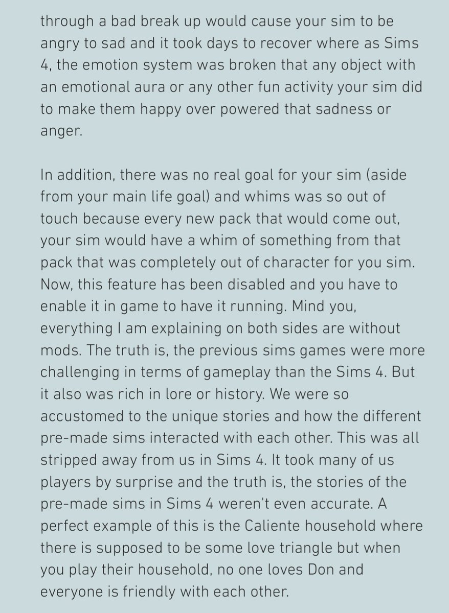 Dear Sims Community (and  @EA  @TheSims)  #SimsRevolutionAlso sorry, there will be no TLDR.