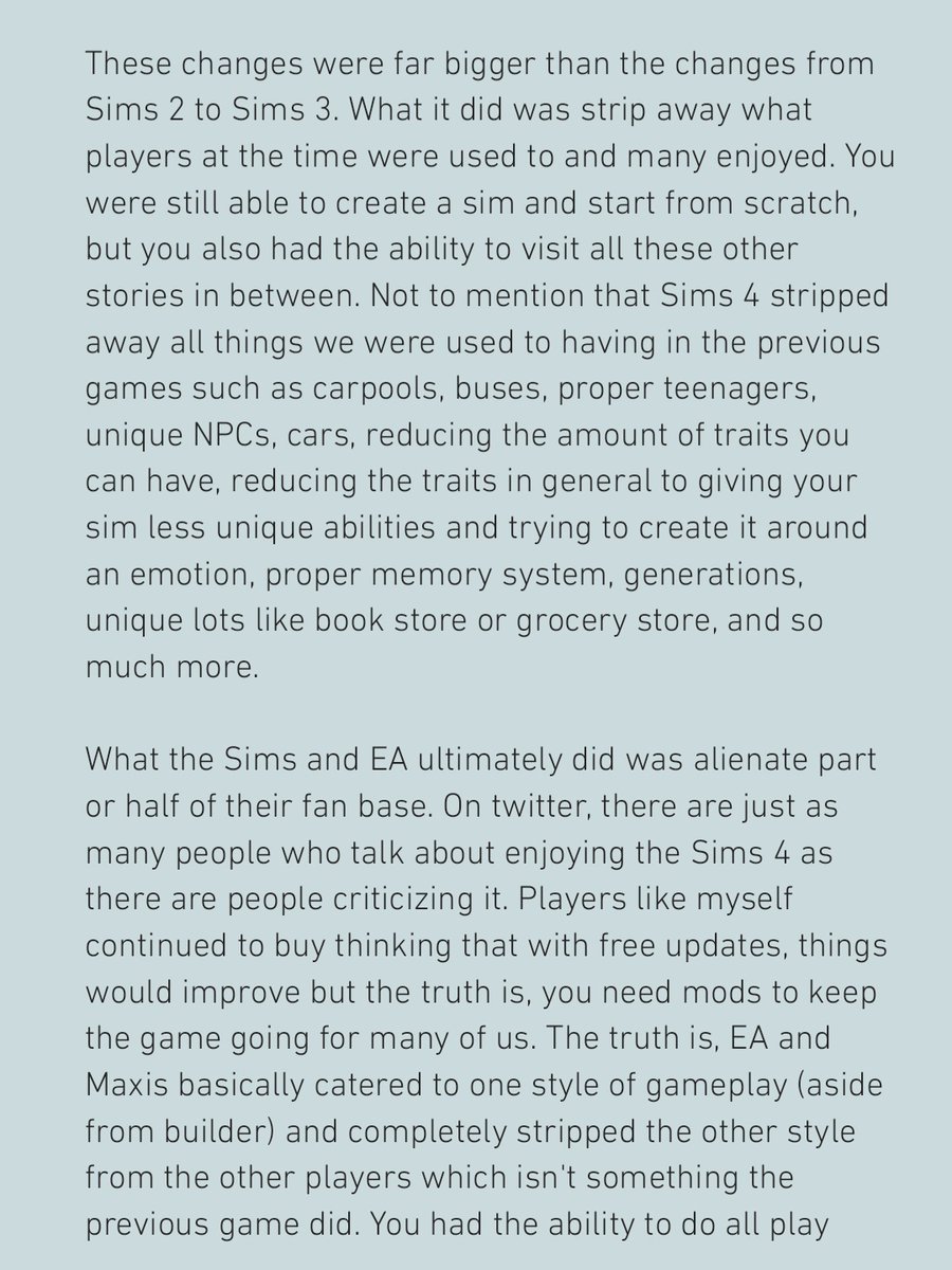 Dear Sims Community (and  @EA  @TheSims)  #SimsRevolutionAlso sorry, there will be no TLDR.