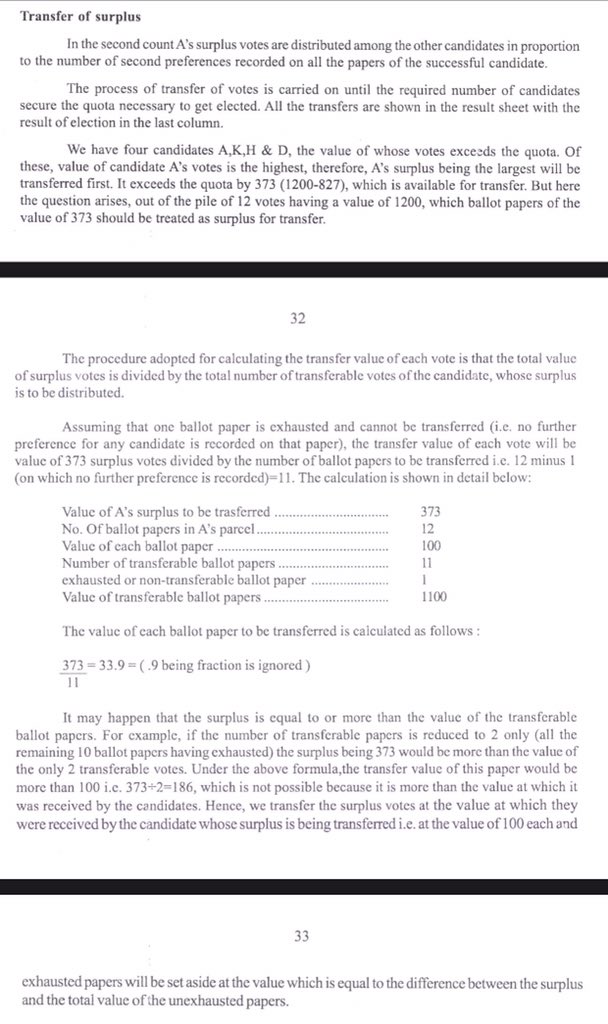 2/9)Senate elections are held by Single Transferable Votes which means the MPs don't just vote one person but can give their first, second, third preference. When the quota (calculated by formula below) is completed, certain % of votes can be transferred to next preference of MPs
