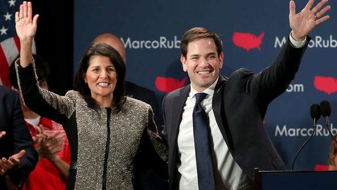 First Thoughts on GOP 2024 ticket/5SECOND CHOICE: MAGA LITEMarco Rubio & Nikki Haley. Has Hispanic & has woman. This gets lukewarm support from center, but loses the passion of Maga, bleeding at edge. Does better of course but won't get to Romney levels 47%, maybe 44%