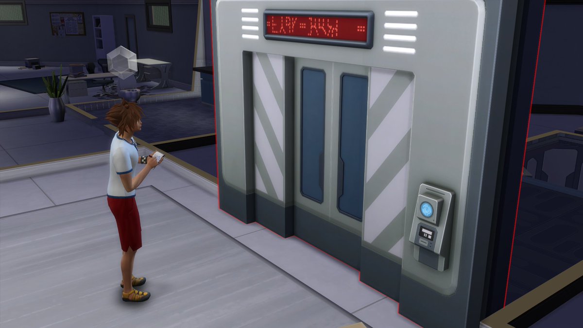 tatisakura's tweet photo. Eventually Sora and I made our way to the mysterious abandoned lab, but we quickly found the inner entrance blocked, so there was nothing left for us to do but find evidence around to hand over to the authorities in exchange for the access key. #soriku #ts4strangerville https://t.co/duiXCFihcN