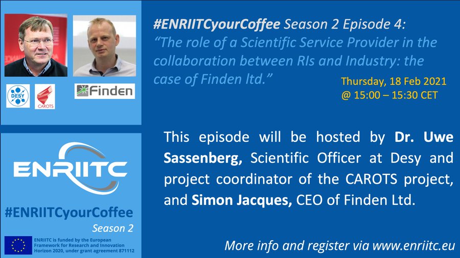 Fancy discussing the role of scientific service providers in the collaboration between RIs and Industry over coffee? Join the #ENRIITCyourCoffee episode tomorrow at 3pm CET.

Read more and register here: bit.ly/2LXo3li