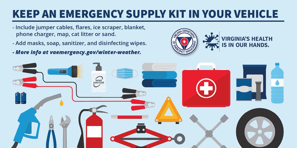 If travel is essential, make sure your car is prepared. Keep an emergency supply kit in your car. 