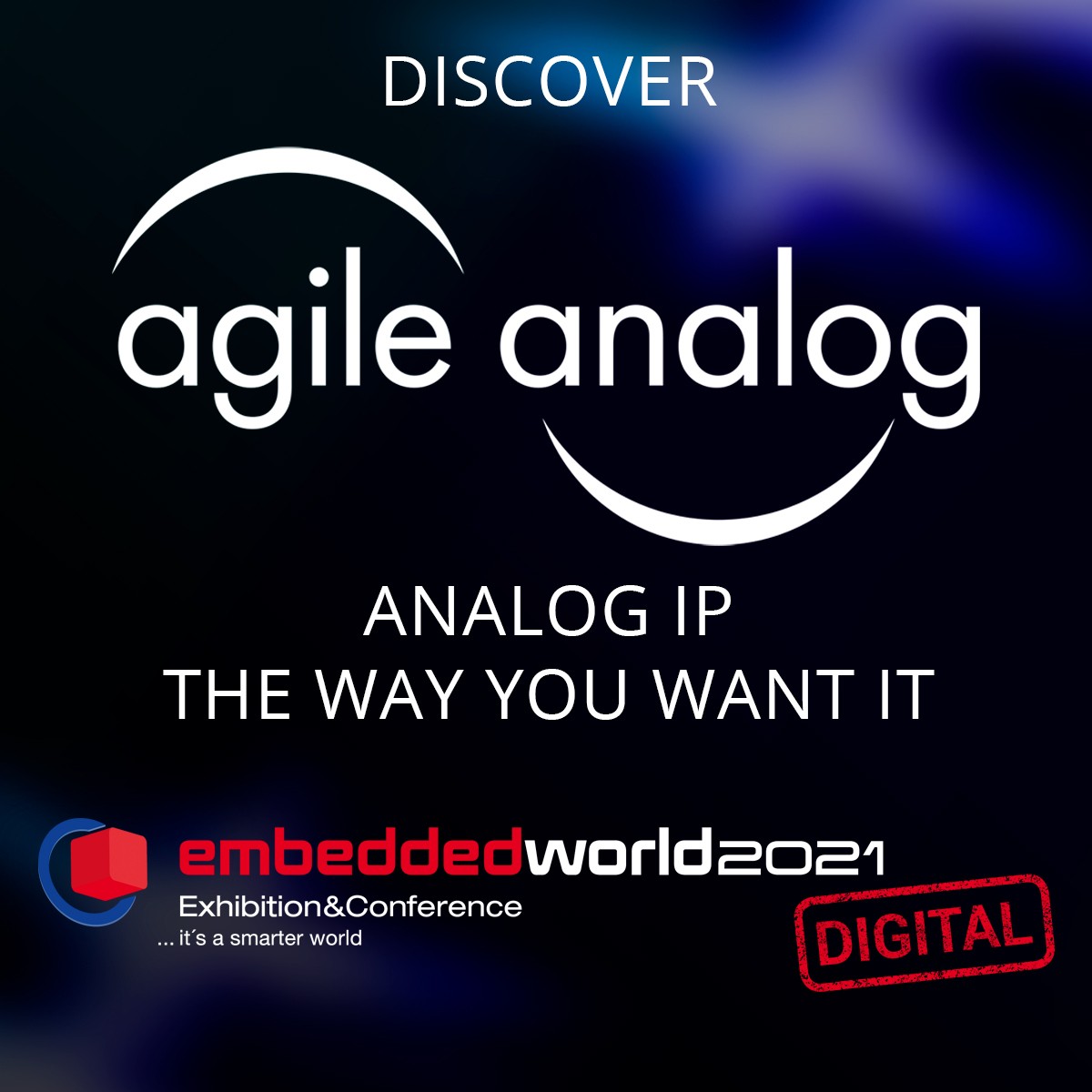 AgileAnalog's tweet image. 12 days until we are exhibiting at the virtual @embedded_world and we are excited to see as many of you there as possible! If you would like to arrange a meeting at the show then please get in touch with our PR representative Rhianna@tko.co.uk
#agile #embedded #agileanalog
