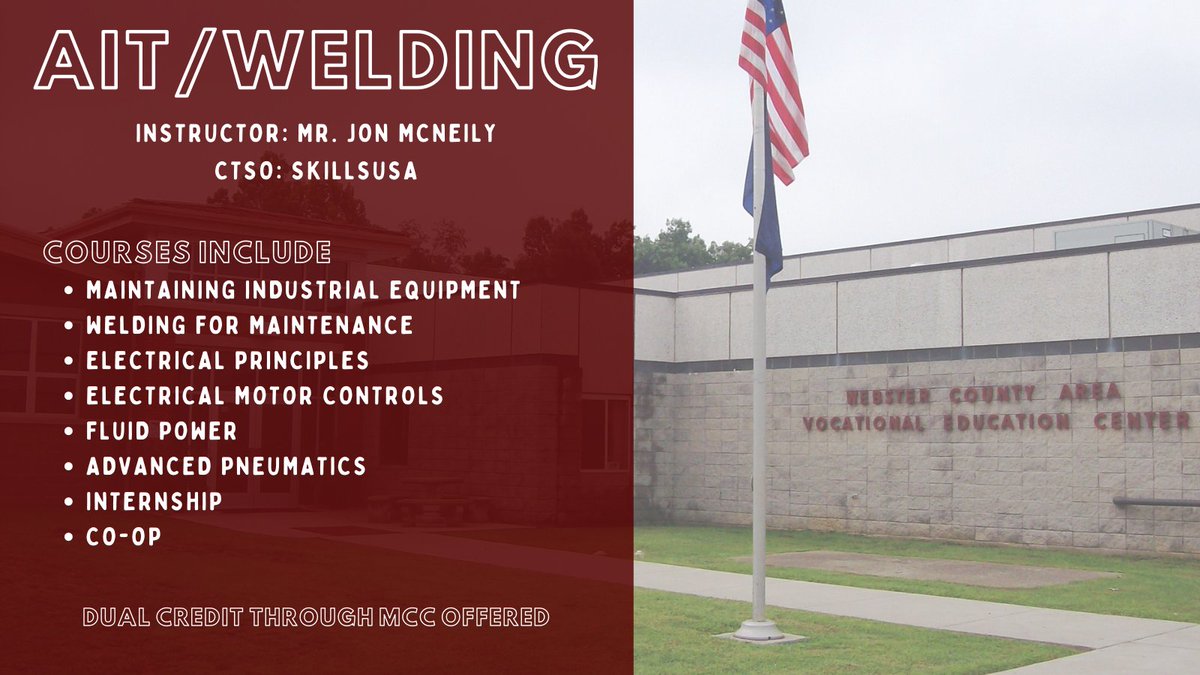 webco_atc's tweet photo. ⚙️We've spotlighted our instructors... Now it's time to spotlight our programs. Whether students are college bound or going straight into the workforce, everyone can benefit from taking CTE courses!

🛠️Our first career pathway: AIT/Welding #1WC #CTEMonth https://t.co/BRMKV5Kvr1