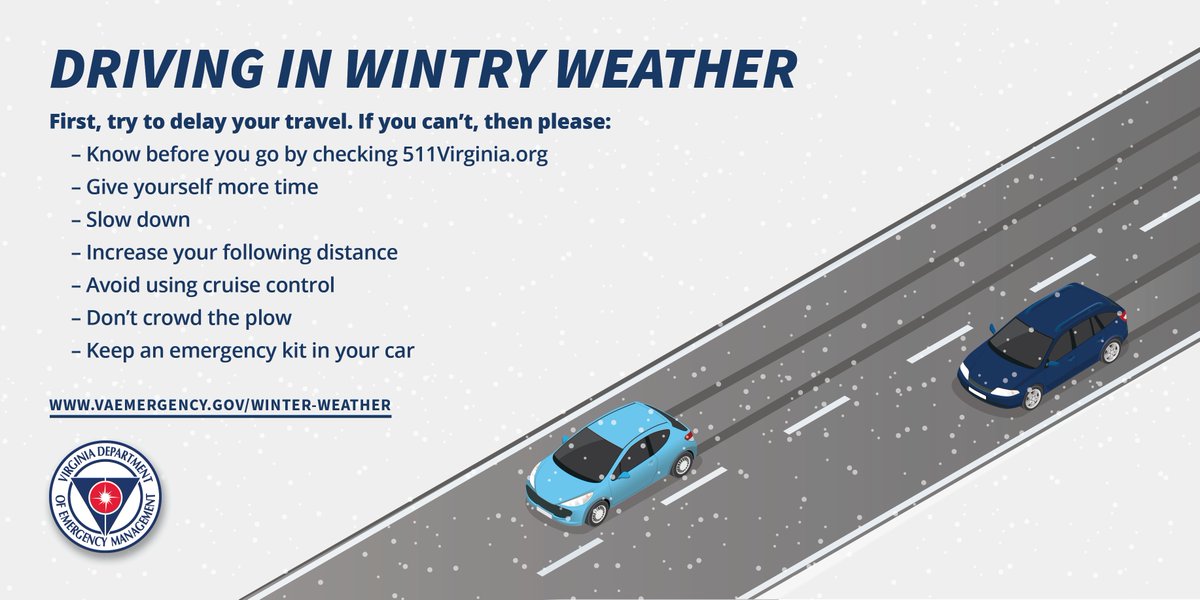 Once again, we STRONGLY encourage you to stay home once the winter weather starts.  But if travel is essential, please follow these driving safety tips.