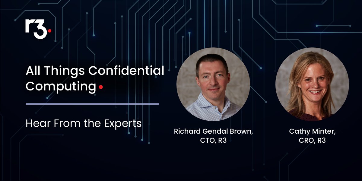 R3’s @Conclavecompute is here! Hear from <a href="/gendal/">Richard Gendal Brown</a> <a href="/CathyMMinter/">Cathy Minter</a> about the emerging and exciting world of Confidential Computing, how it is solving the age-old problem of sharing confidential data, and how we’re leveraging it here at R3. bit.ly/3tNQwuQ  #GetConclave