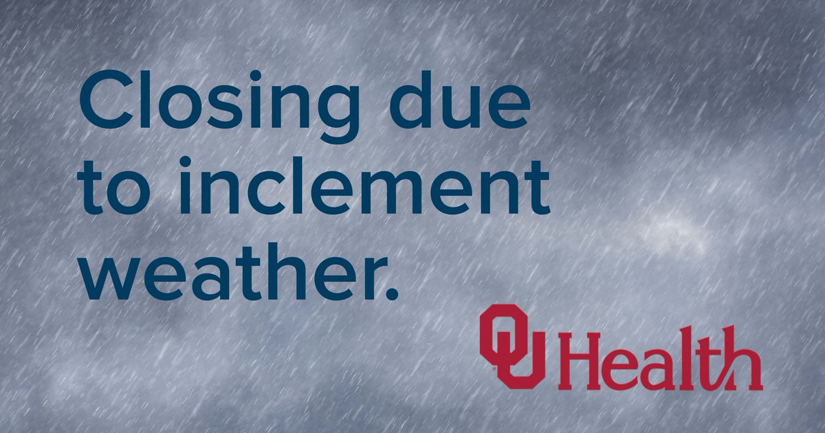 Due to inclement weather, OU Health Physicians clinics in the OKC &amp; Tulsa metros will be closed for in-person appointments today, Feb. 17. Patients who can be rescheduled as virtual visits should contact their clinic for details. Hospital services are not affected. #OKWX