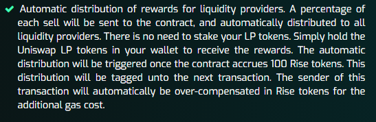 𝐋𝐏 𝐑𝐄𝐖𝐀𝐑𝐃𝐒1% of every sell is automatically distributed to our liquidity providers as a reward.If you provide liquidity, your Uniswap LP tokens will automatically increase in value over time