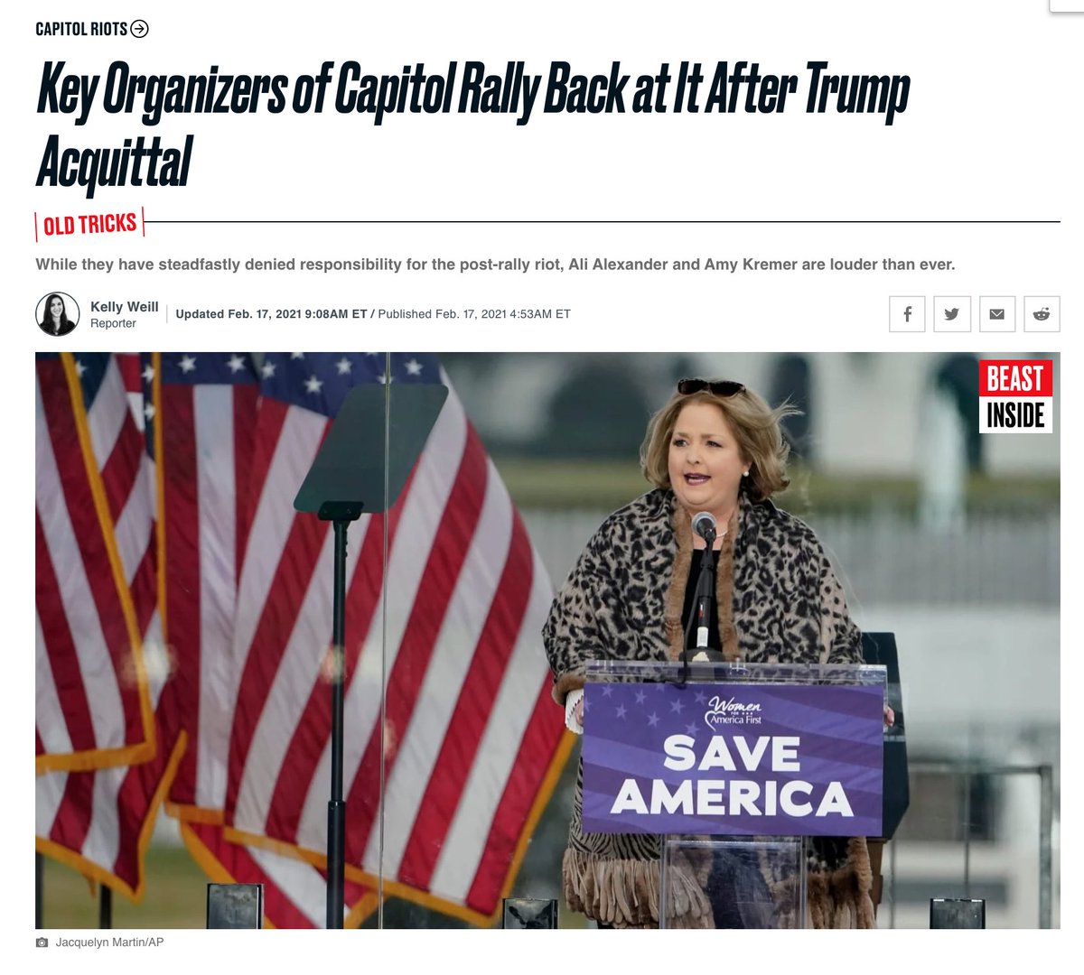 “'With the impeachment trial come and gone, a lot of far-right organizers may look at the acquittal as a kind of permission slip to start organizing more openly,' said  @jaredlholt, a fellow at the Atlantic Council’s Digital Forensic Research Lab, where he monitors the far right."