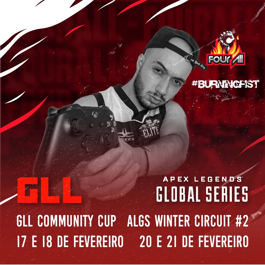 FourAllEsports's tweet photo. Agenda da semana 🗓️

Está semana, nossa Line do PC terá grandes disputas pela frente

Dias 17 e 18 - GLL Cup

Dias 20 e 21 - ALGS Winter Circuit

Line :
@stalizyjc
@Piwd_ 
@sleeepppxx

Torça por nós usando a nossa #
⚫️#BURNINGFIST 🔴 https://t.co/gWLbfxicI1