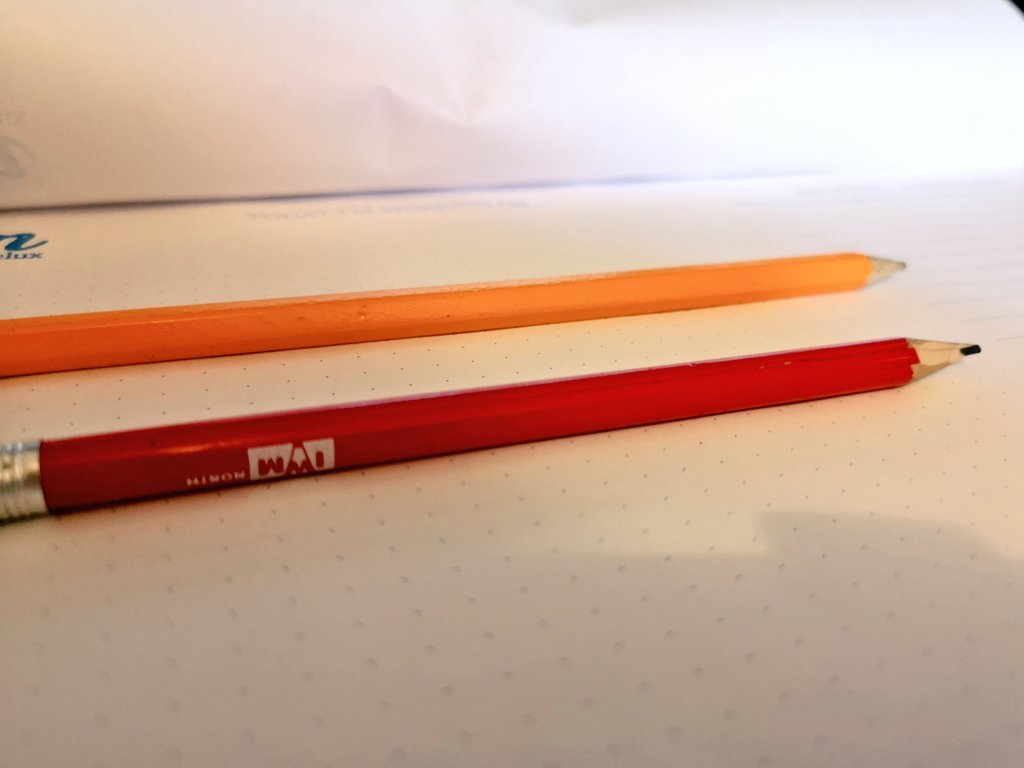 ReferencesFor's tweet image. A round pencil and a hexagonal pencil, side-by-side. I don't know if I've already done pencils but here you are anyway!