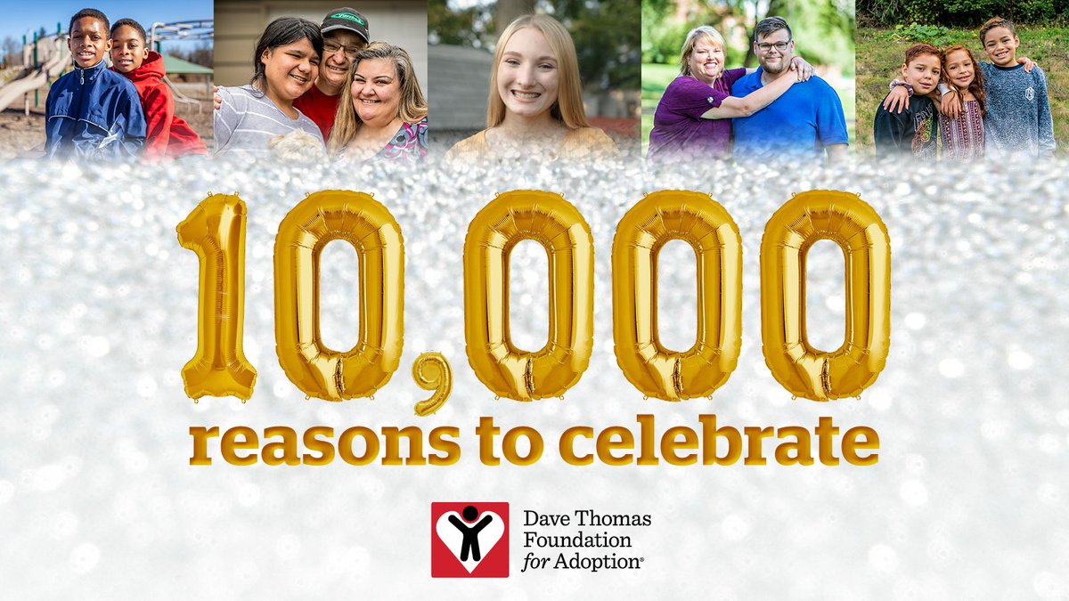 DTFA's tweet photo. 10,000+ children have been adopted through our Wendy’s Wonderful Kids program.

That’s 10,000 #Adoption stories. 10,000 lives changed. 10,000 young people who now have the chance for a brighter future.

Share a heart to show your support for #FosterCareAdoption. https://t.co/SBuBsHdFir