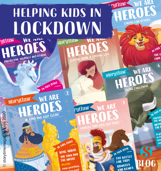 StorytimeMag's tweet photo. Our 'We Are Heroes' series helps kids in lockdown, using classic stories to talk about issues like social distancing & isolation, with fun activities to keep kids entertained too. Available online, free. Get them here: https://t.co/l4KUX5HEsO
#queenmaryuniversity #kidsinlockdown https://t.co/81eggOIylV