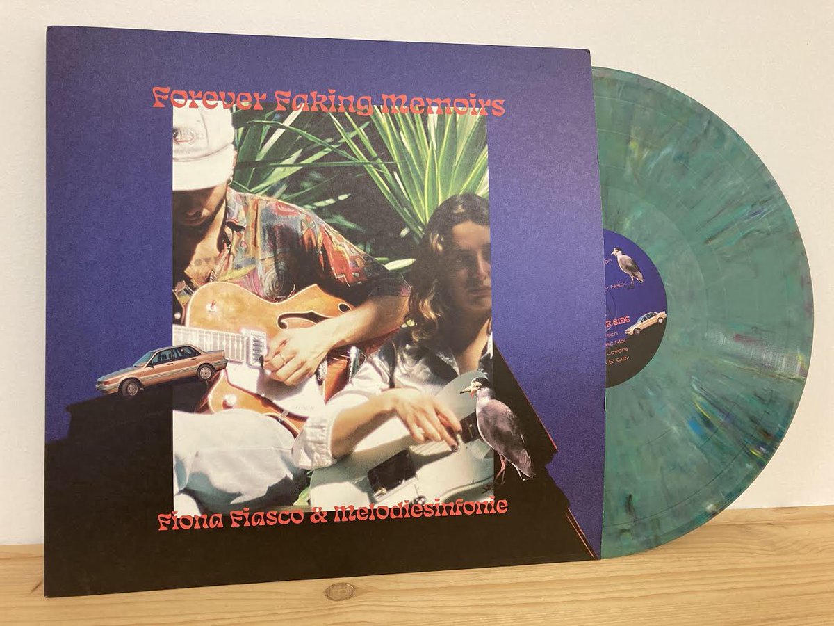Up for pre-order on bandcamp now!
Fiona Fiasco &amp; Melodiesinfonie - Forever Faking Memoirs.

Limited 12" Recycled Marmorized Vinyl
Limited to 300 copies.
The vinyl record is produced using 100% recycled materials from the production plant.
Every copy is a unique looking LP.