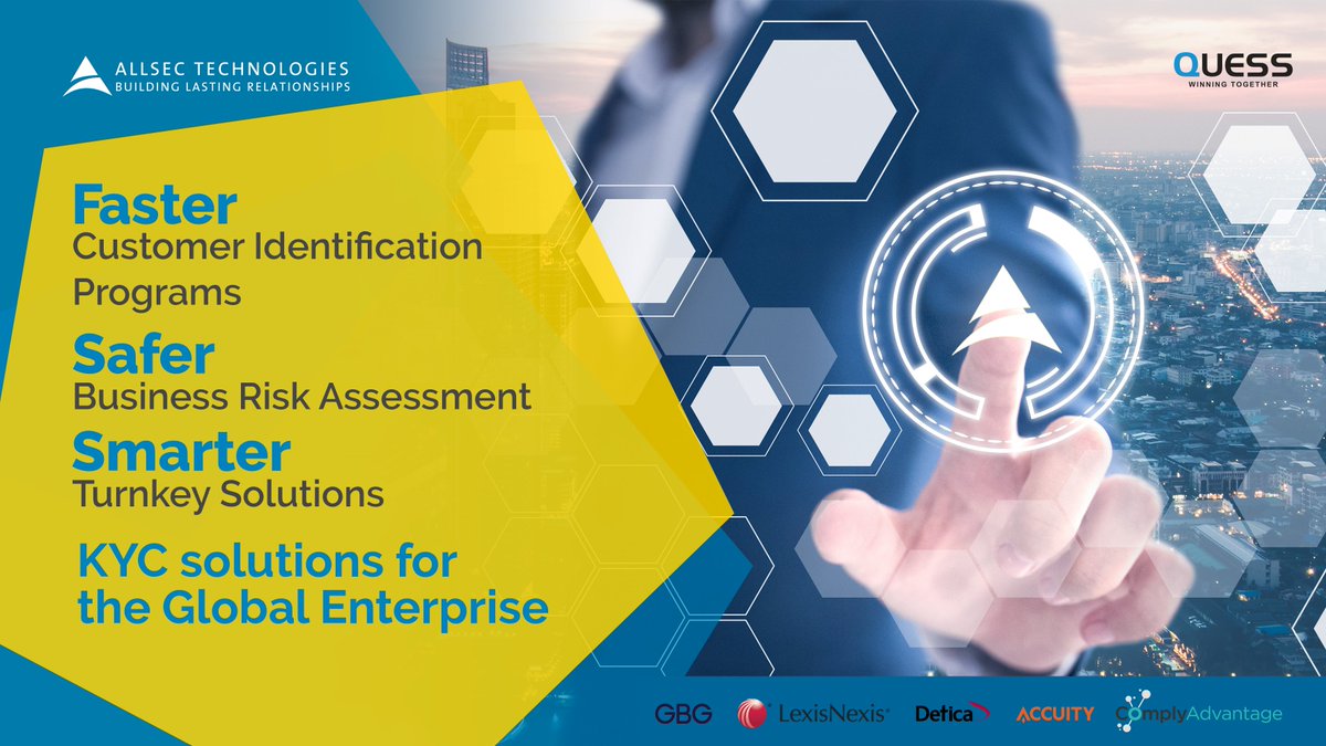 alldigitech's tweet photo. Acquiring authentic customers faster than the competition is crucial to business growth. Allsec's KYC services enable this with seamless customer onboarding at minimum TAT. Learn more: https://t.co/BzLQPS7wNQ
.
.
.
#BFSIservices #KYCservices #CustomerAuthentication https://t.co/QcsvGsmx0J