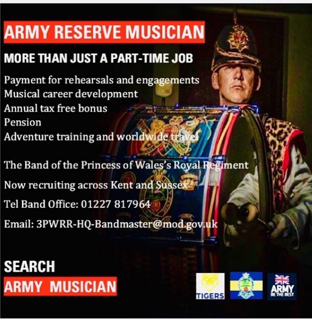 The Band of the Princess of Wales’s Royal Regiment have vacancies for experienced musicians, freelancers, qualified graduates and students.