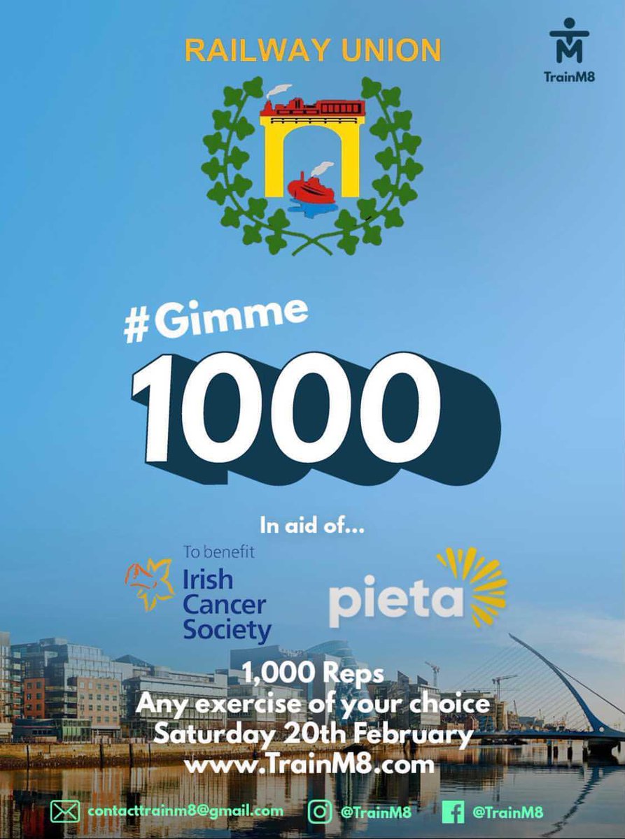 willisfox's tweet image. Myself and Railway Union ladies hockey are aiming to complete the #Gimme1000 challenge in aid of @IrishCancerSoc and @PietaHouse this Saturday, any support would be greatly appreciated! idonate.ie/RailwayUnionLa…