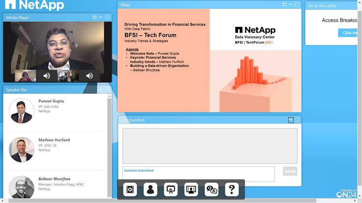 puneetgupta9999's tweet image. Today we conducted our first #BFSITechForum at #NetApp Virtual Data Visionary Center. The sessions showcased how banks can become the core of data-centric systems and our vision to empower financial services customers. Thank you to everyone who tuned in. #NetAppDVC