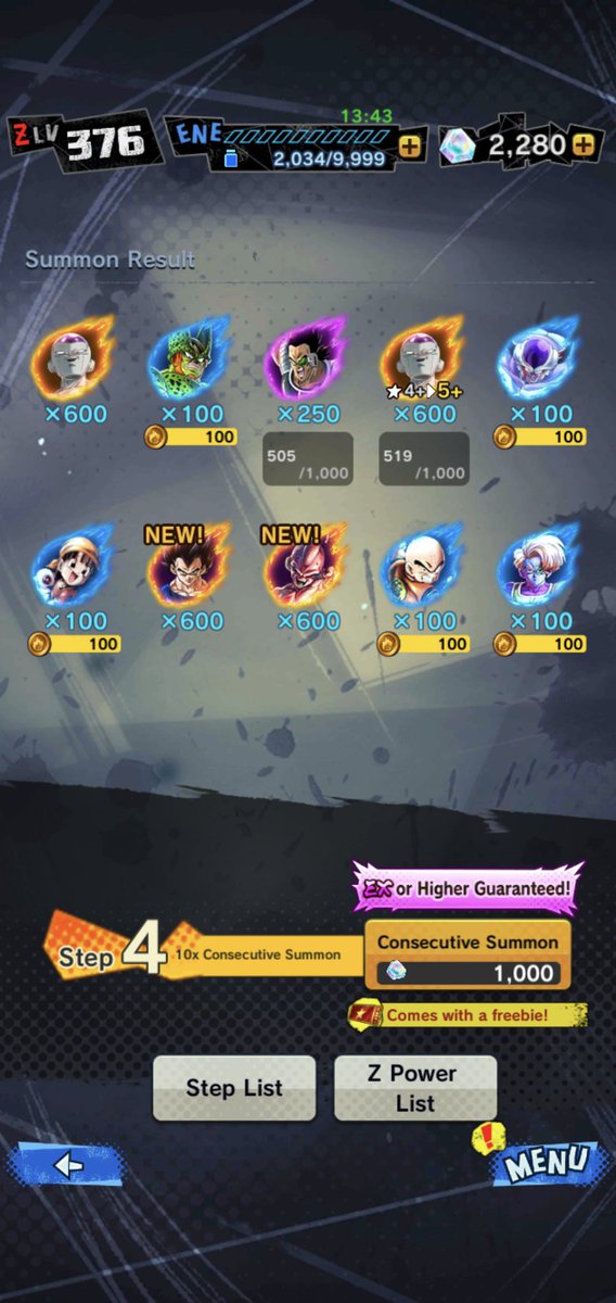 RubyRutabega's tweet photo. @Goreshx @BradicalYT @Raiyuden_YT @Rhymestyle 
Y'all should have seen my face after I got two yellow freeza 😭😭😭 it all worked out in the end. 
#dragonballlegends https://t.co/9b8CRZV7jJ