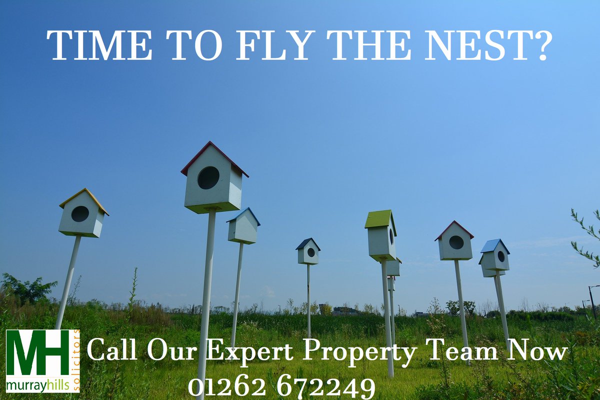 Time to fly the nest? 
Let our friendly, expert and professional team guide you through the legal process.
 
Call us now on 01262 672249
Email Info@murrayhillssolicitors.co.uk

#Bridlignton #Filey #Scarborough #Hull #Law #newhome