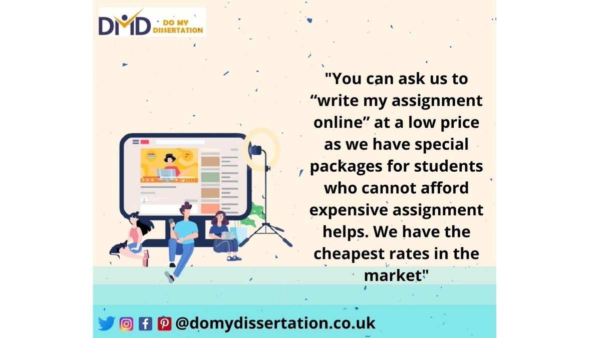 DissertationDo's tweet image. This is the platform from where smart students order professional dissertation writer to provide dissertation writing services.
domydissertation.co.uk
#cheaprates #Assignmenthelp #writemyessay #writemyassignment #domydissertation #accuratecontent #discountedrates #freeplagarism