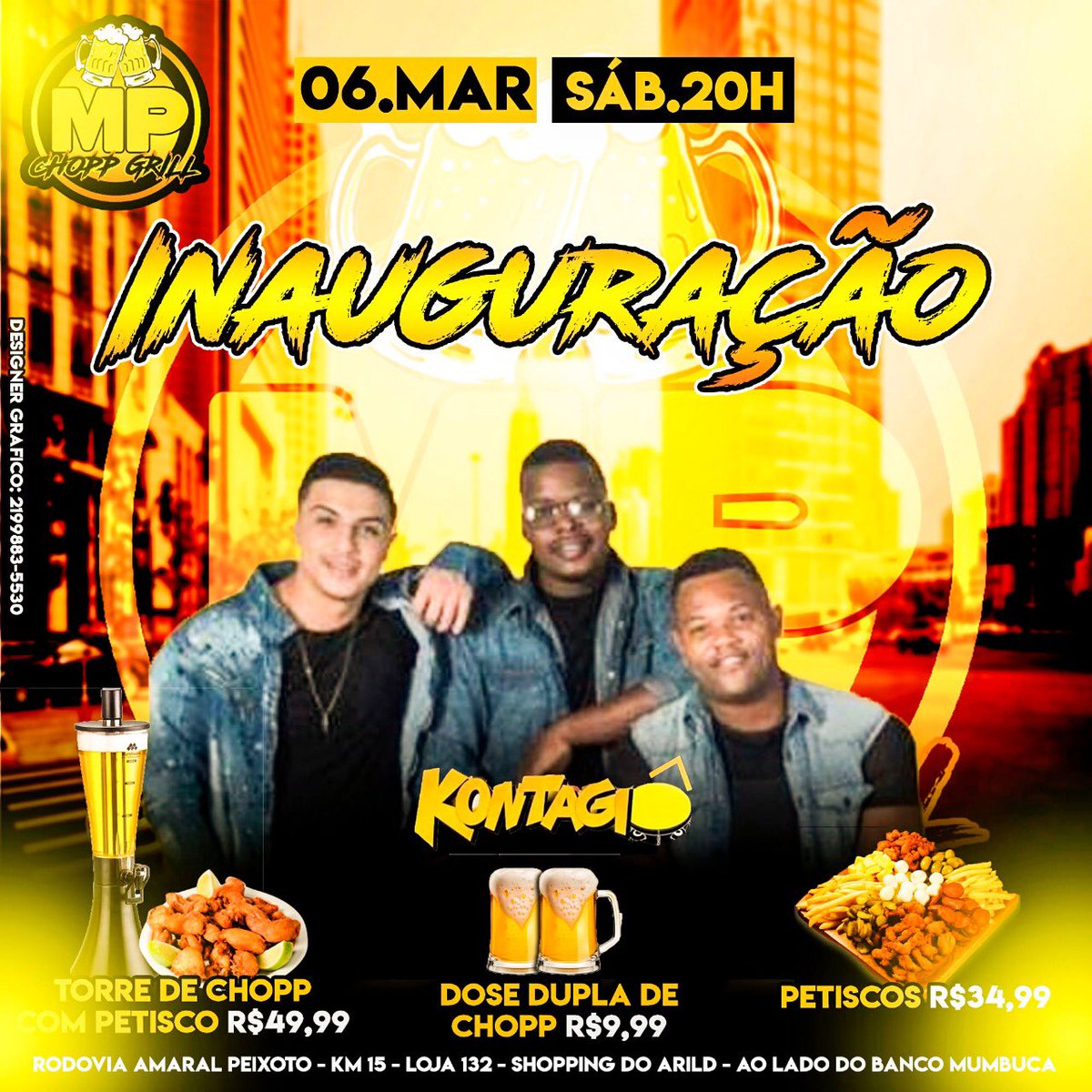 MPchoppgrill's tweet photo. GRANDE INAUGURAÇÃO DO BAR  E RESTAURANTE MP CHOPP GRILL 🍺🍢😍

🗓 Sábado - 06/3

🕒 A partir das 20H

🍺 Cerveja  Gelada
🍸 Drinks
🍟 Petiscos e Porções 
🎶 E muita música  🥳

Estaremos seguindo todos os protocolos e recomendações dos órgãos oficiais para a prevenção ao vírus. https://t.co/1mxQlBdU87