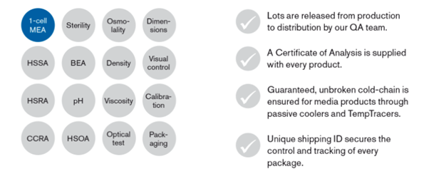 9/ Quality control is central to the Vitrolife ethos; a maniacal focus on lot consistency and product reliability w/extensive testing.Suppliers are rigorously evaluated. Raw material stringently tested. Mfg highly controlled & quality system is regularly audited + ISO certified