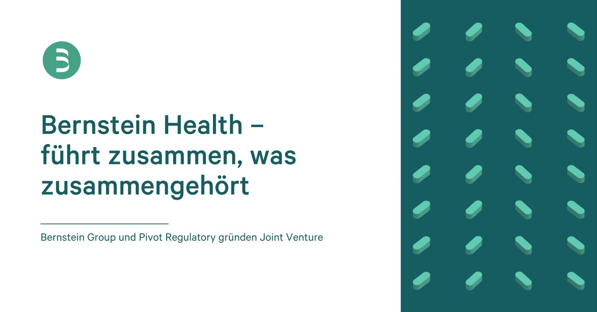 Bernstein Group (@bernstein_group) on Twitter photo Zusammenführen, was zusammengehört – unter diesem Motto bündeln die <a href="/bernstein_group/">Bernstein Group</a> und #PivotRegulatory ihre Stärken und Expertise in der politischen Kommunikation und im Market-Access und gründen die #Strategieberatung Bernstein Health. apotheke-adhoc.de/branchennews/a… Zusammenführen, was zusammengehört – unter diesem Motto bündeln die <a href="/bernstein_group/">Bernstein Group</a> und #PivotRegulatory ihre Stärken und Expertise in der politischen Kommunikation und im Market-Access und gründen die #Strategieberatung Bernstein Health. apotheke-adhoc.de/branchennews/a…