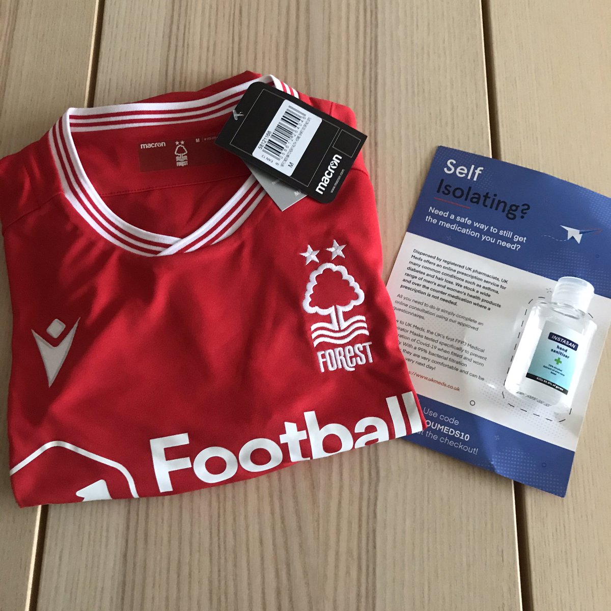 Picked up this beautiful  @MacronSports  @NFFC home shirt from the club shop online for a bargain £20. It’s beautiful and the hands sanitiser in the package is a lovely (but a very 2021!) touch. Cheers  Thanks  @Sammy_George8 for the shout