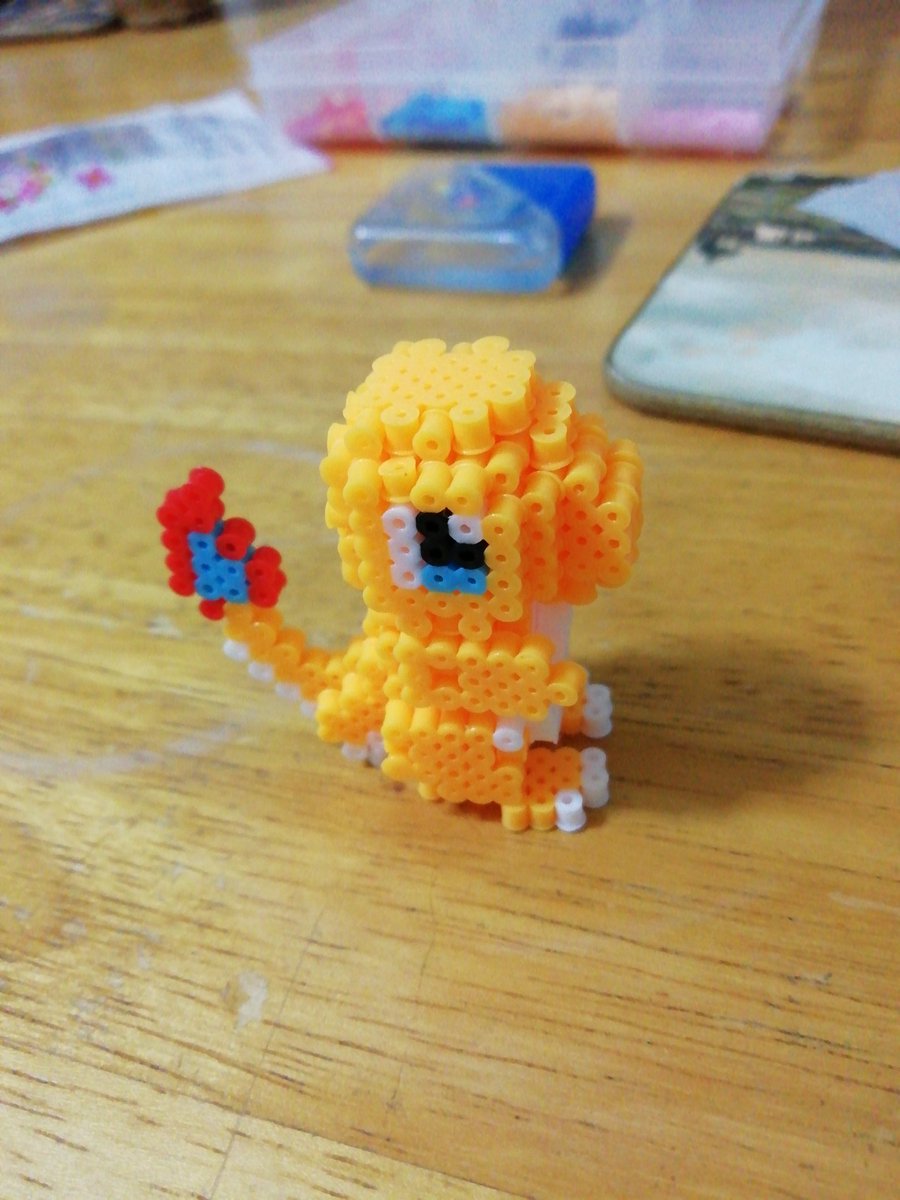 最速 アイロンビーズ 立体 ポケモン ヒトカゲ