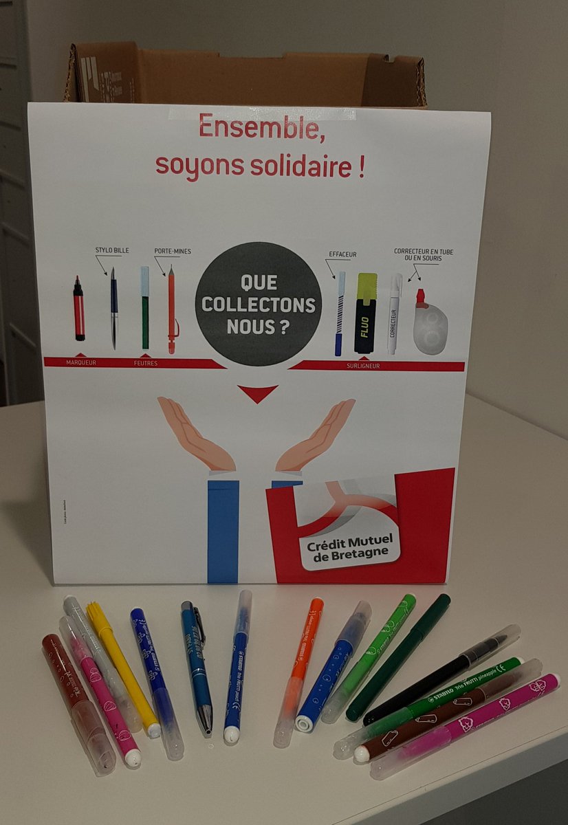 Venez déposer vos stylos usagés à l'agence et contribuez à réaliser une bonne action ! <a href="/CcmDes/">Caio César</a> <a href="/UTPlabennec/">UT Pl🅰️bennec</a>
