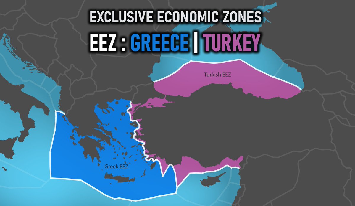 MAP — EEZ of Greece and Turkey.