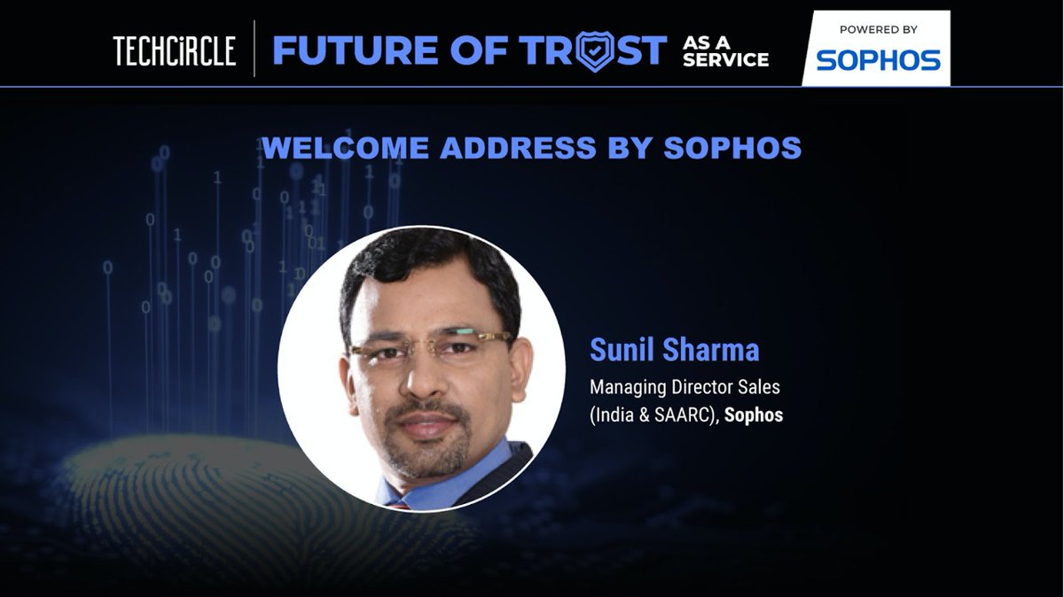 MosaicDigitalIN's tweet image. Sunil Sharma, Managing Director - Sales (India &amp;amp; SAARC), @Sophos in his welcome note thanked all attendees and speakers for joining him and @TechCircle team in this journey towards a safer digital future at the digital conclave - Future of Trust As A Service.

#FutureOfTrust