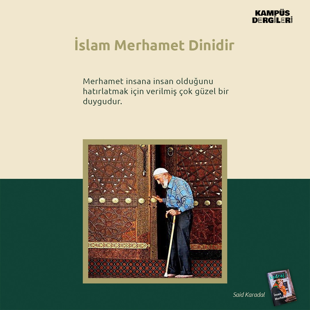 📌İslam Merhamet Dinidir

Merhamet insana insan olduğunu hatırlatmak için verilmiş çok güzel bir duygudur.

@Kadrajdergisi, 3. sayı, Said Karadal

Yazının tamamını okumak için linke tıklayınız👇🏻

🔗kampusdergileri.com/islam-merhamet…