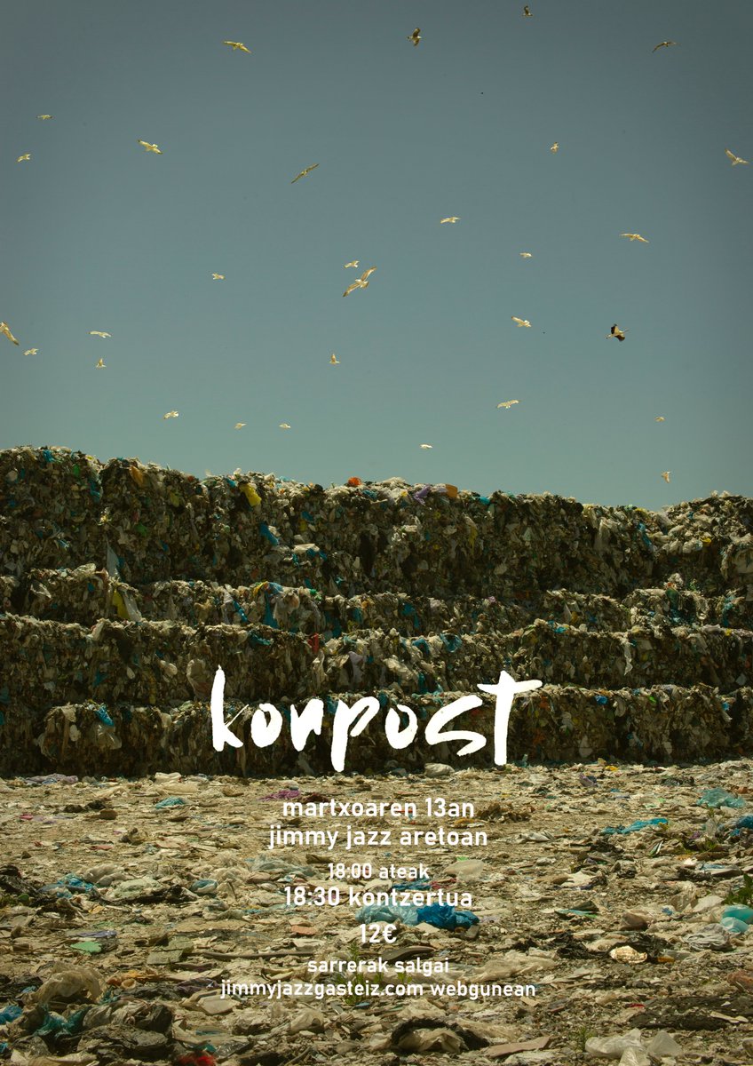🔴 BAGOAZ! 🔴 
Martxoaren 13an aurkeztuko dugu gure lehen diska, <a href="/JimmyJazzGz/">Jimmy Jazz Gasteiz</a>-en!
Ateak: 18:00etan
Kontzertua: 18:30ean
Prezioa: 12€
Sarrerak: labur.eus/Konpost-JimmyJ…