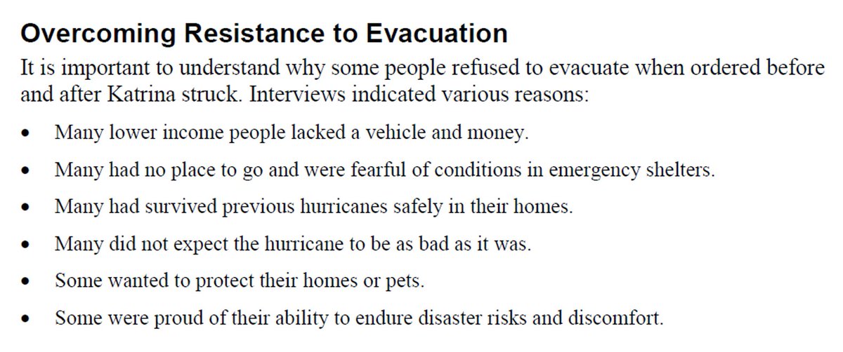 7/ Furthermore, some people chose to stay at home. Check your textbook, does it say this was due to ‘worries about looting?’ Mine does, which is interesting because Litman (2006) summarised the reasons given in interviews (see image) and fear of looting does not feature.