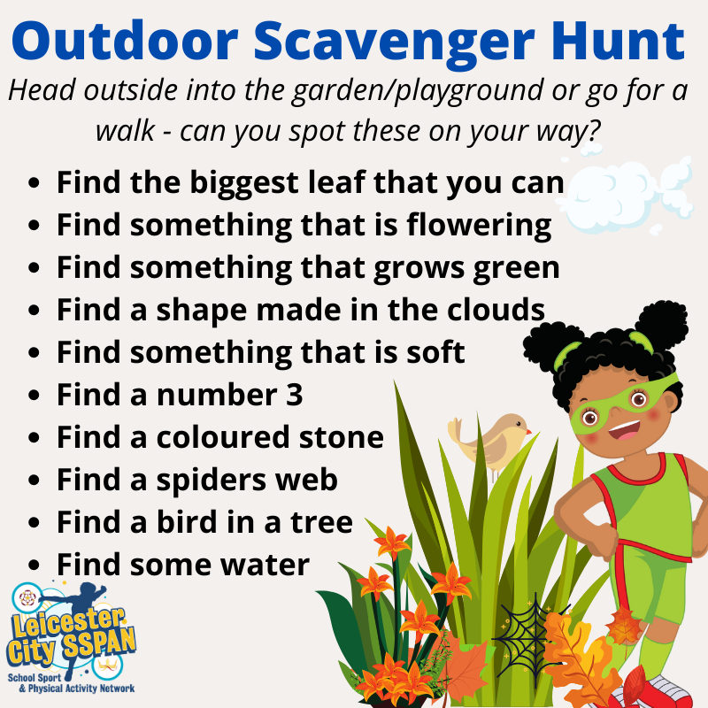 InspireTogeth3r's tweet photo. Why not head outside today? Active Anita has a Scavenger Hunt for you... #StayActive #TeamLCSSPAN https://t.co/3qTvP92hJ6