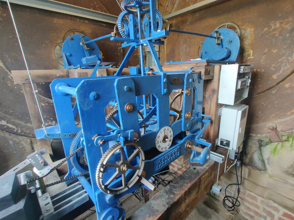 TimeAssured's tweet image. Today Mike is in East Yorkshire installing a pendulum regulator to this W. Potts cage clock. This will ensure the clock is keeping to time and also will adjust the clock for GMT and BST time changes.