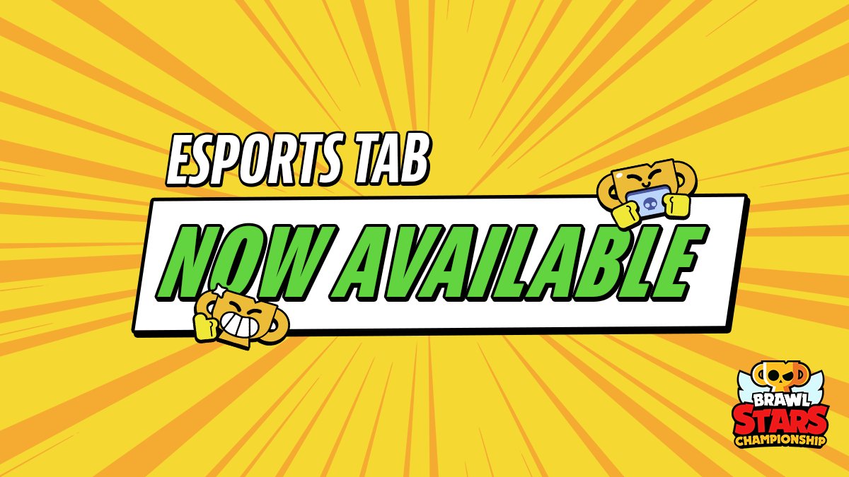 Brawl Stars now has an in-game esports tab! The esports tab is the best way to keep up-to-date with Brawl Stars Championship 2021.

To check out the tab, click on the "news" section in-game on the left. Click the esports tab at the top and you're on your way!💪 #BSC2021
