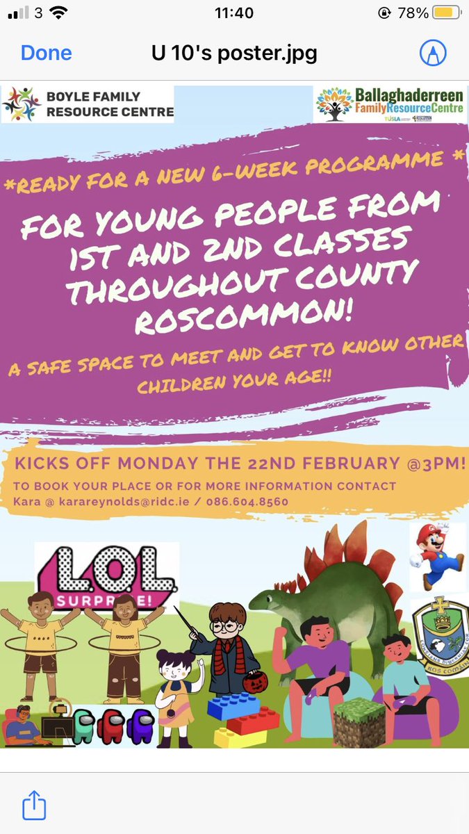 hsclSAttracta's tweet photo. New social classes starting next week via zoom suitable for 1st and 2nd class and 3rd and 4th class children @Ballaghaderree1 @castlereaCFRC @Frcboyle https://t.co/8TnrV88iXn