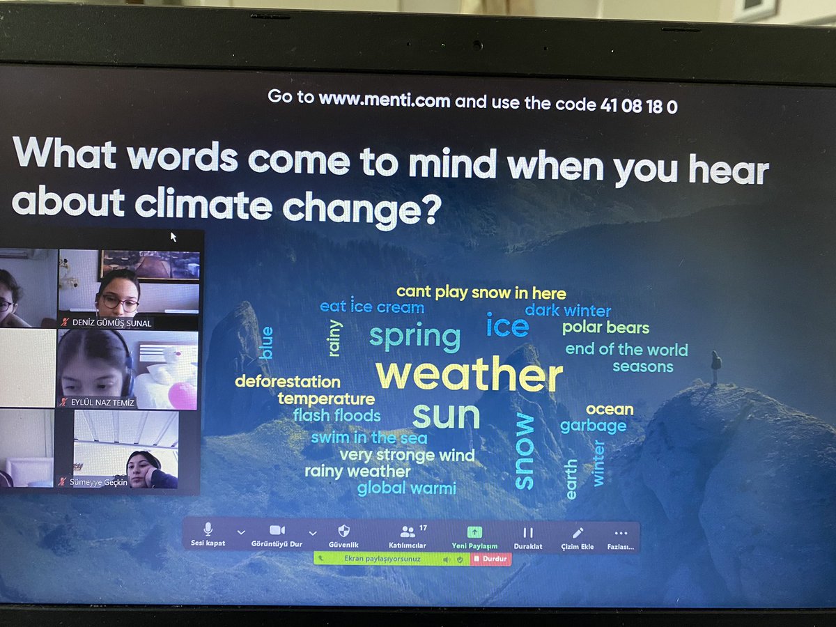 What words come to your mind when you hear about climate change!🌀 #mentimeter #GlobalWarming #6thgraders #ClimateMatters  
@HunerTopcu @denizfunda35 @denizfunda35