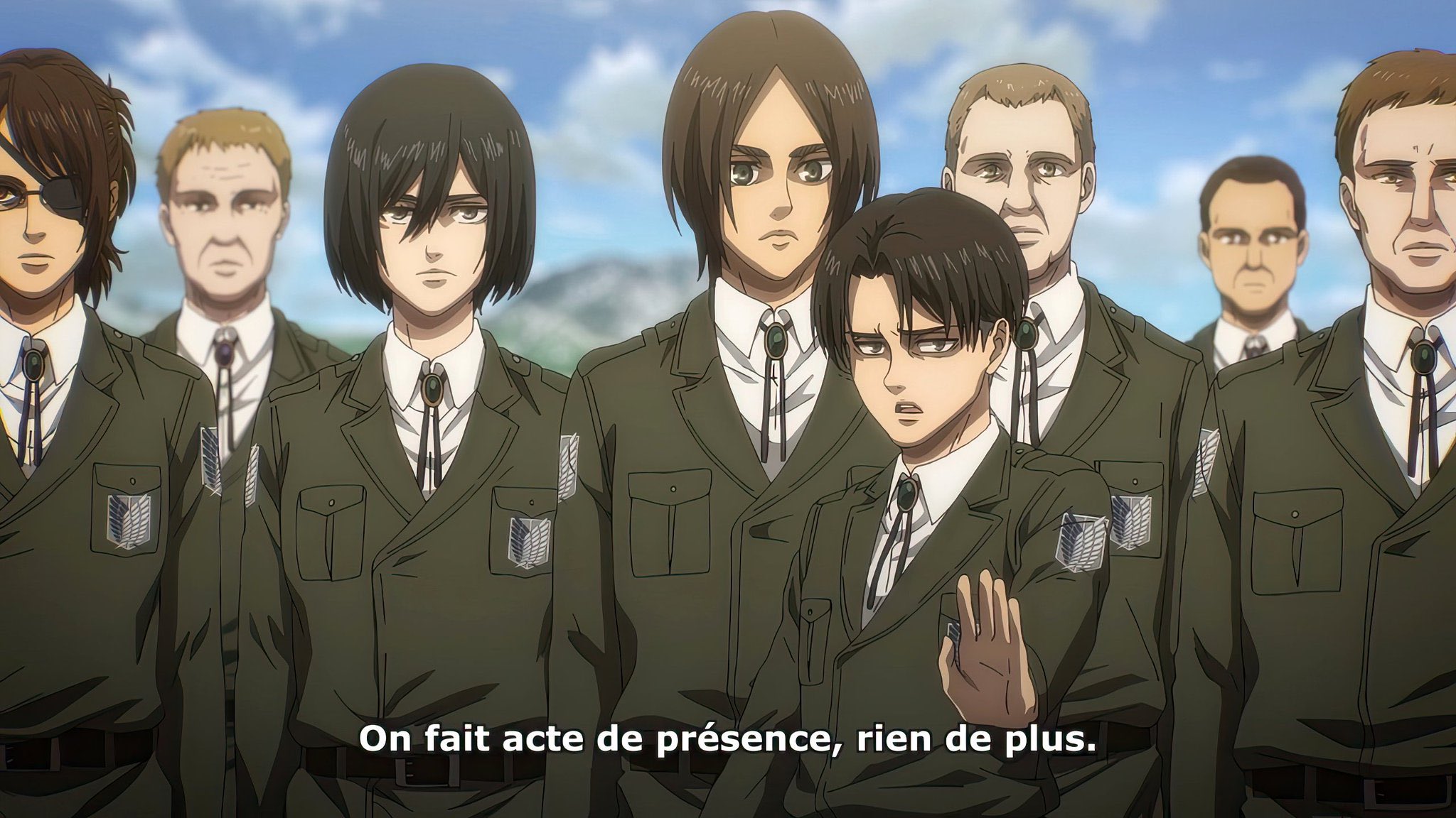 Le répertoire à meme a Twitter: "On fait acte de présence rien de plus ( Attaque des Titans snk) meme… "