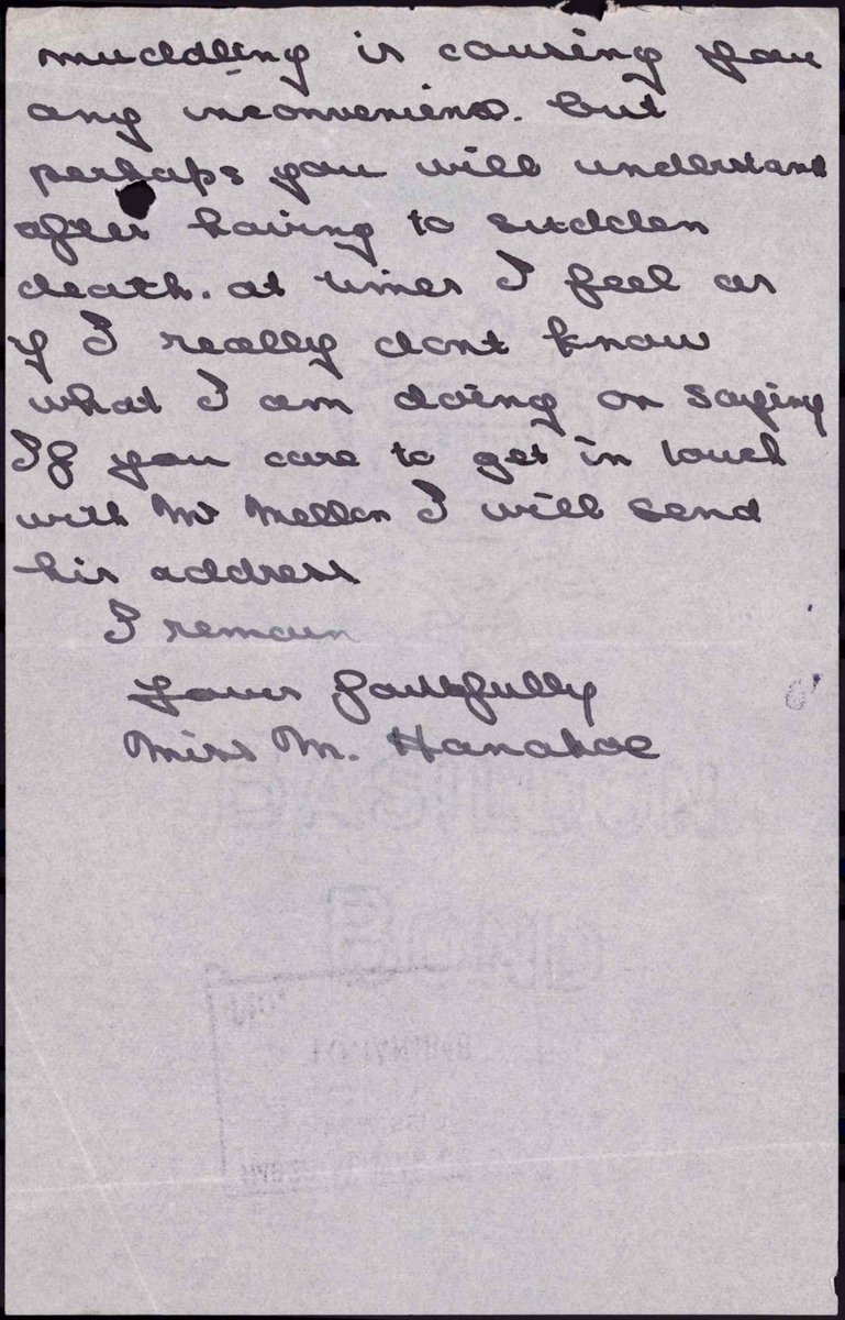 Just 5 days later a 2nd letter arrived from Margaret, saying that she had made private arrangements to erect a headstone on her brothers grave. She apologised for any inconvenience caused - "at times I feel as if I really don't know what I am doing or saying" 10/11