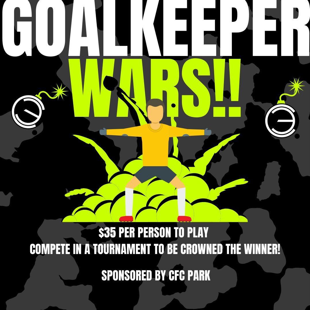 STRIKER WARS (4v4 Tournament) and GOALIE WARS!!! @ the CFC Park ? conta.cc/2Zm2bmE