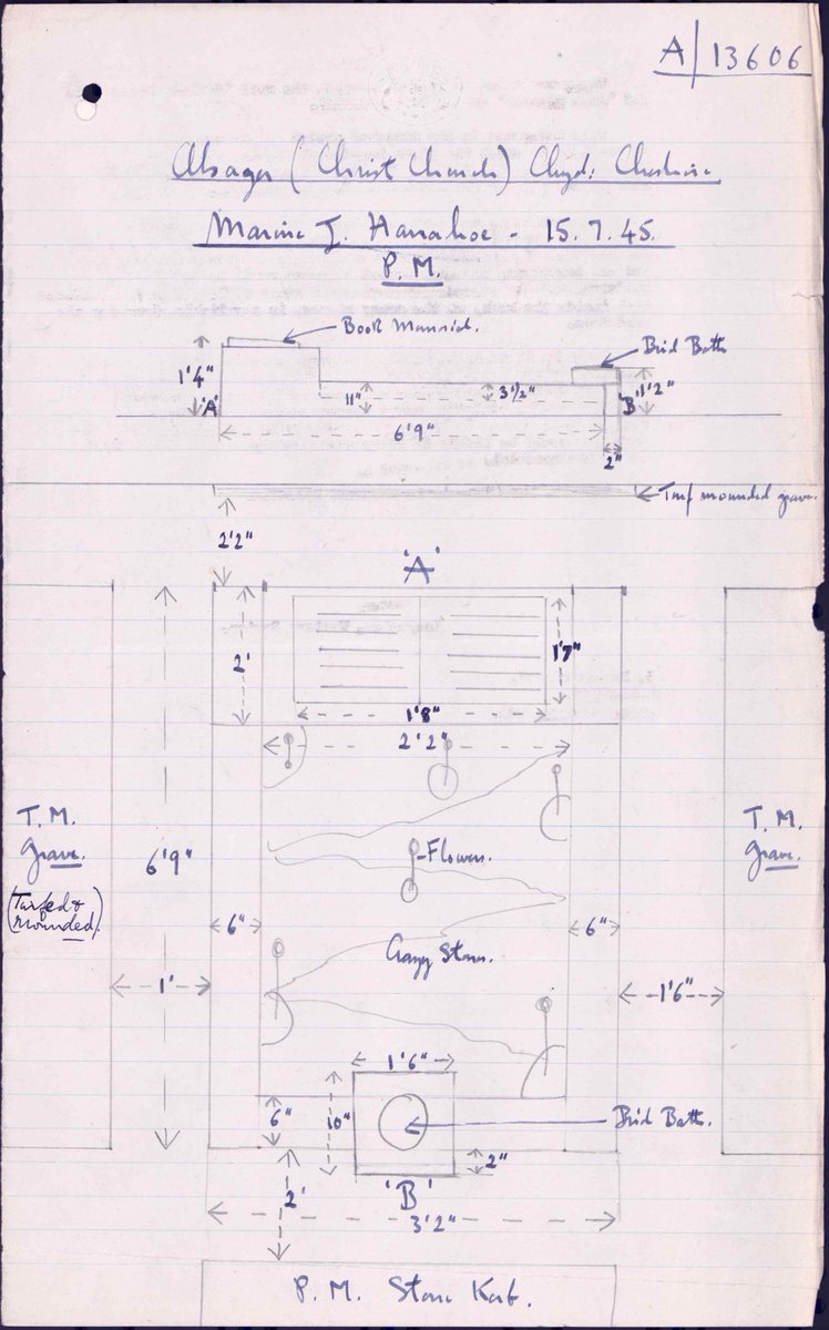 Following the erection of the private memorial, Margaret contacted the  @CWGC again to enquire whether one of their headstones could be added to the grave. Investigations were carried out, but it was ultimately felt it would be impracticable to also erect a  @CWGC headstone. 11/11