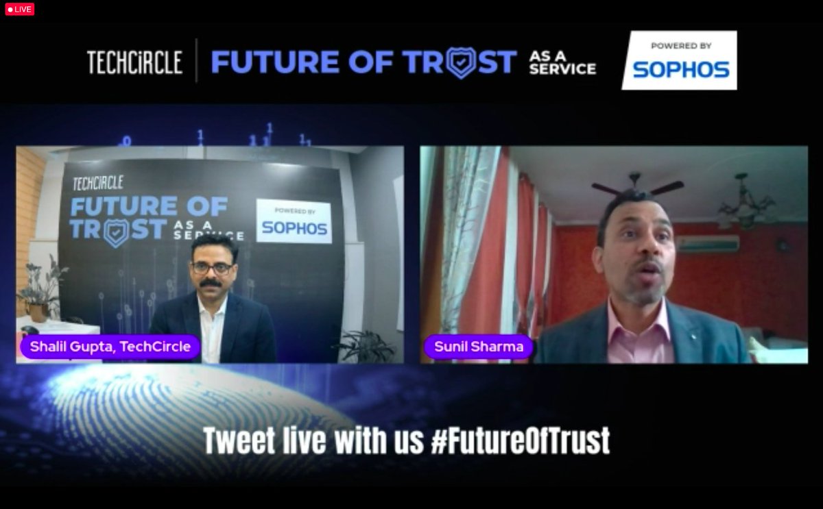 MosaicDigitalIN's tweet image. Shalil Gupta (@shalilgupta), CBO, @MosaicDigitalIN in a #firesidechat with Sunil Sharma, Managing Director Sales (India &amp;amp; SAARC), @Sophos  on &apos;Internet of Threats - IoT&apos;. 

 #FutureofTrust