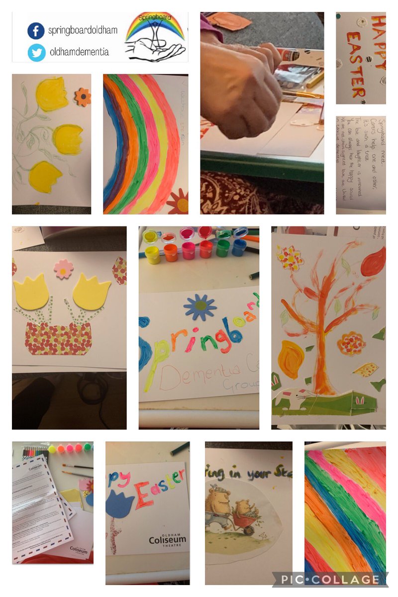 OldhamDementia's tweet photo. Some of our members have been getting crafty this week with the packs from @OldhamColiseum.
A bit of music from @OldhamCR in the background while painting and poem writing made for a lovely afternoon.
#Oldham #Dementia #Carers
#ColiseumCreates #PostcardsOfPositivity https://t.co/R4KObVW2Qi