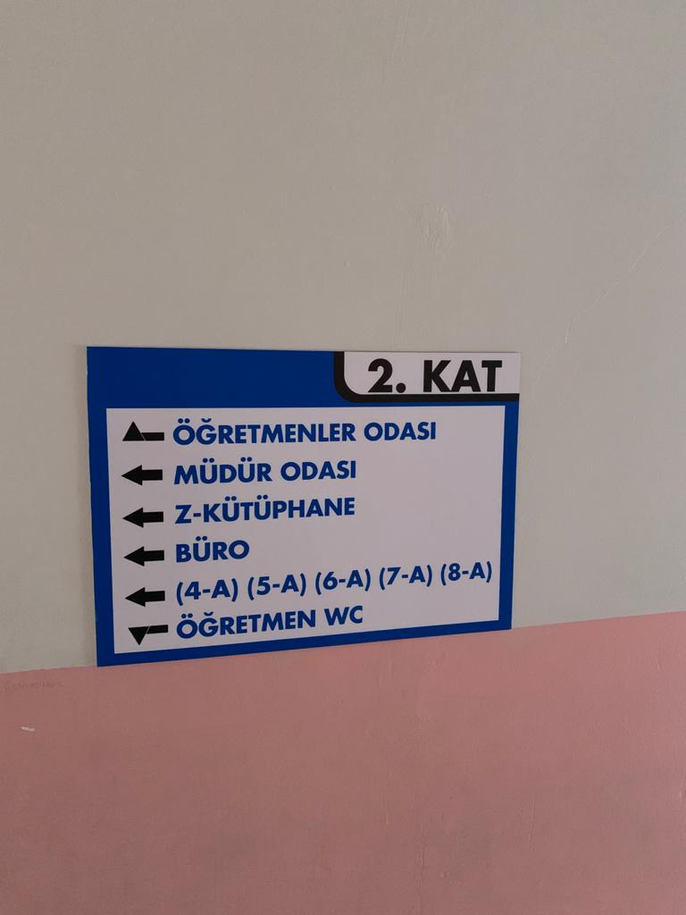 Okulumuz girişine 54cm×350cm ve 55 cm×550cm boyutlarında söz tabelaları yaptırdık. 

Okulumuz kat yönlendirme tabelalarını da yeniledik. 

<a href="/bingolmem/">Bingöl MEM</a> 
<a href="/denizgili/">Deniz GİLİ</a> 
<a href="/BasatogrulMusa/">Musa Basatoğrul</a> 
<a href="/DemrTahsin/">Tahsin Demir</a>