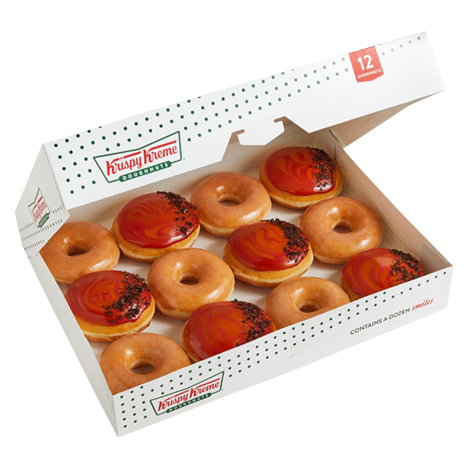 あーつ クリスピー クリーム ドーナツ アメリカが一日限定で火星ドーナツ出すよー 明日18日は火星にnasaの火星ローバーのパーサヴィアランスが着陸する予定日 それを記念して一日だけ販売されるこのドーナツは表面の赤い渦巻をキャラメルアイシングと